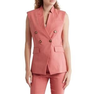 Veronica Beard Amika Double Breasted Button Blazer Vest Size 4 in Faded‎ Rose